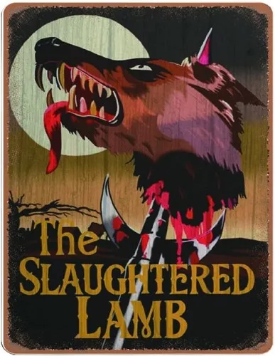 Vintage Slaughtered Lamb Pub American Werewolf London Man Cave Metallschild