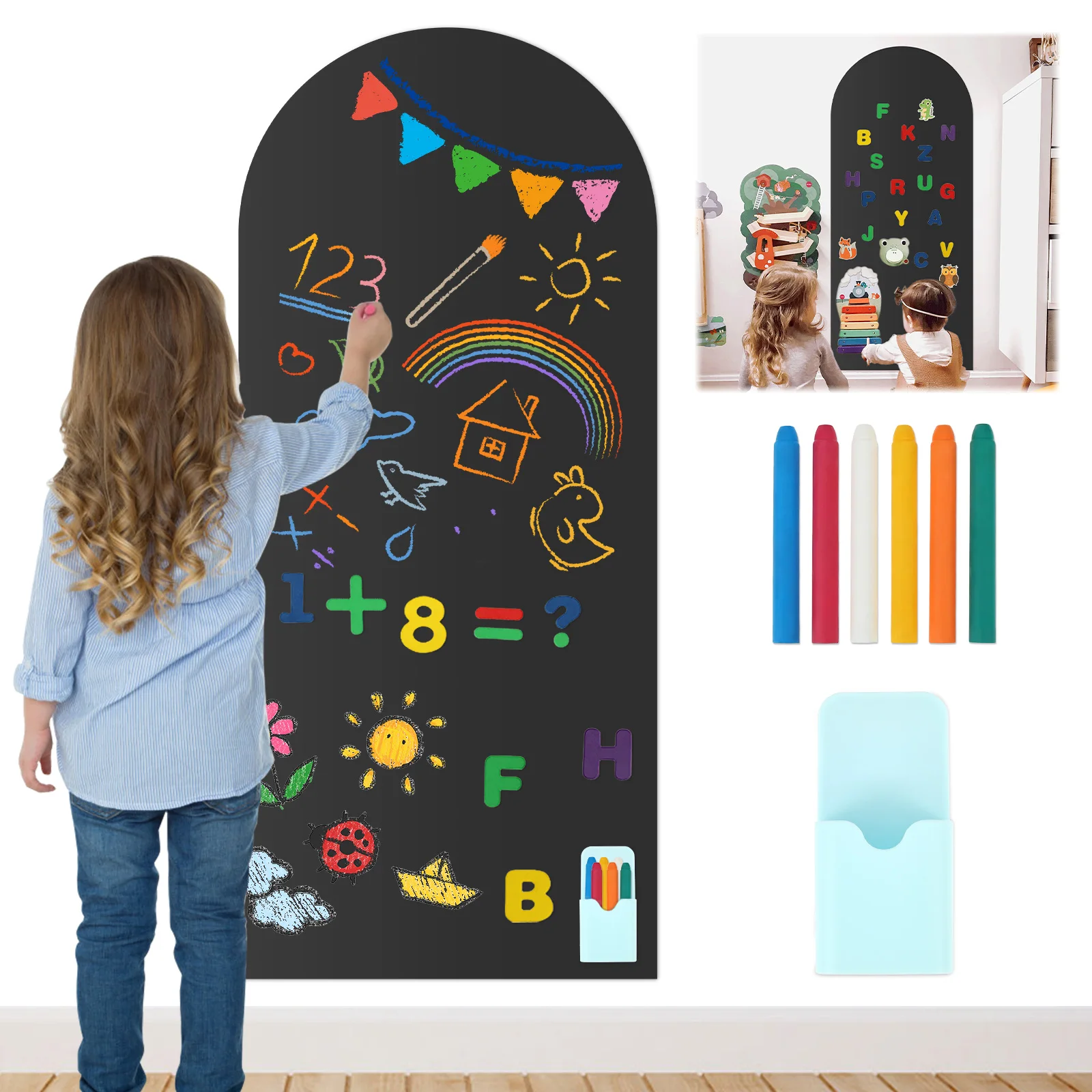 Magnetische Wandtafel-Aufkleber zum Abziehen und Aufkleben, Selbstklebende Whiteboard-Wandaufkleber-Rolle, Geeignet für Kreatives Kindermalen Image