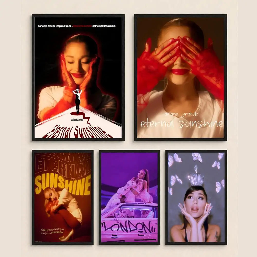 Sängerin A-Ariana G-Grande Poster HD-Kunst, wasserfest, selbstklebende Wanddekoration, Heimdekoration (Wohnzimmer, Schlafzimmer, Bar), ästhetisch Image