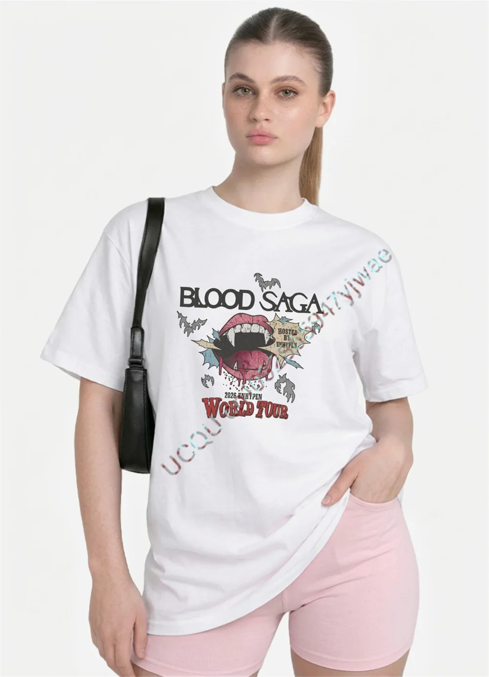 2026 Blood Saga World Tour Shirt Vampir-Ästhetik T-Shirt Y2k Top Hochwertige Baumwolle Kurzarm Erwachsenen Kinder Eltern-Kind T-Shirt Image