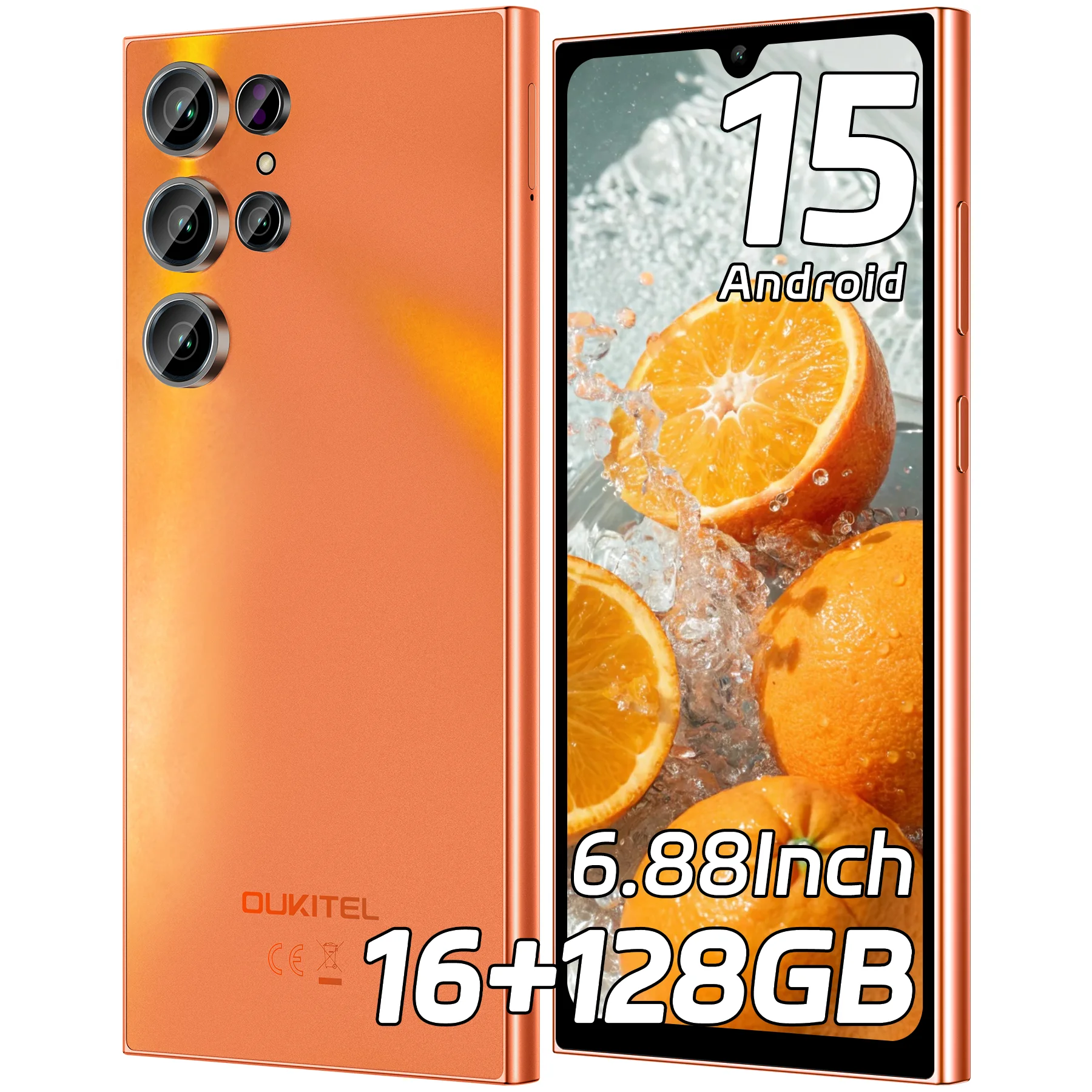 OUKITEL C61 Entsperrtes Handy 2025- Android 15, 6,88 Zoll Display Smartphone, 5150mAh Akku, 16GB+128GB/1TB, 13MP Kamera Image