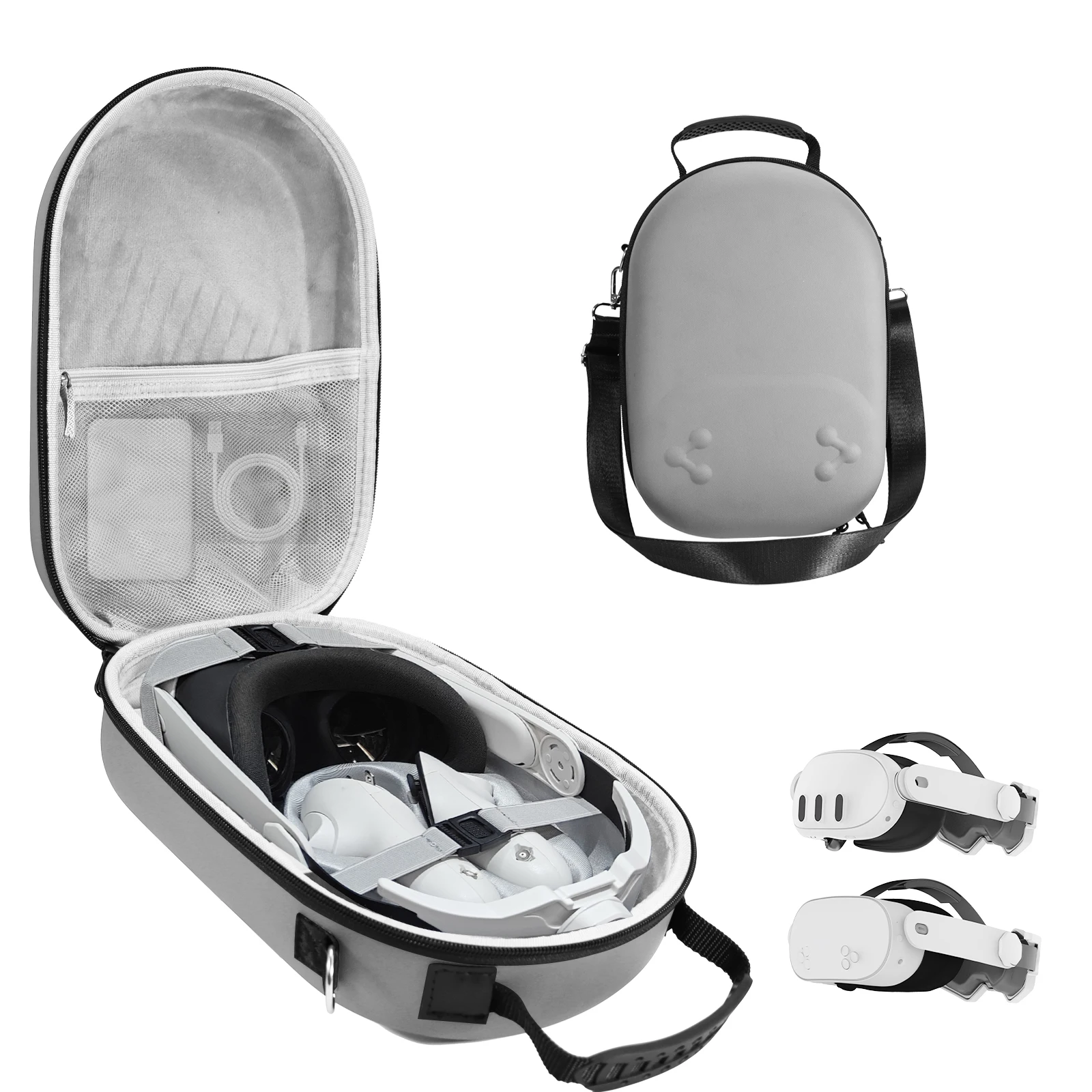 Hartschalen-Tragetasche, sturzsicher, tragbare Aufbewahrungstasche, Reisetasche für Meta Quest 3/3S VR-Headset-Controller-Zubehör Image