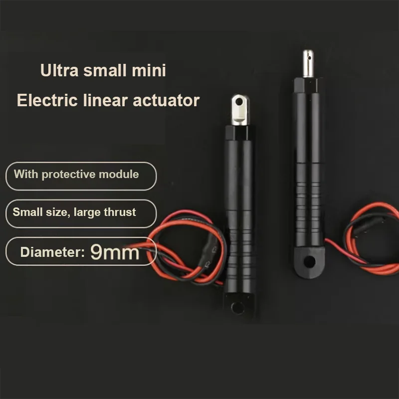 10 mm Hub, 2 kg Schubkraft, 9 mm Durchmesser, Miniatur-Elektro-Schubzylinder, Selbstklemmende Kraft größer als 10 kg