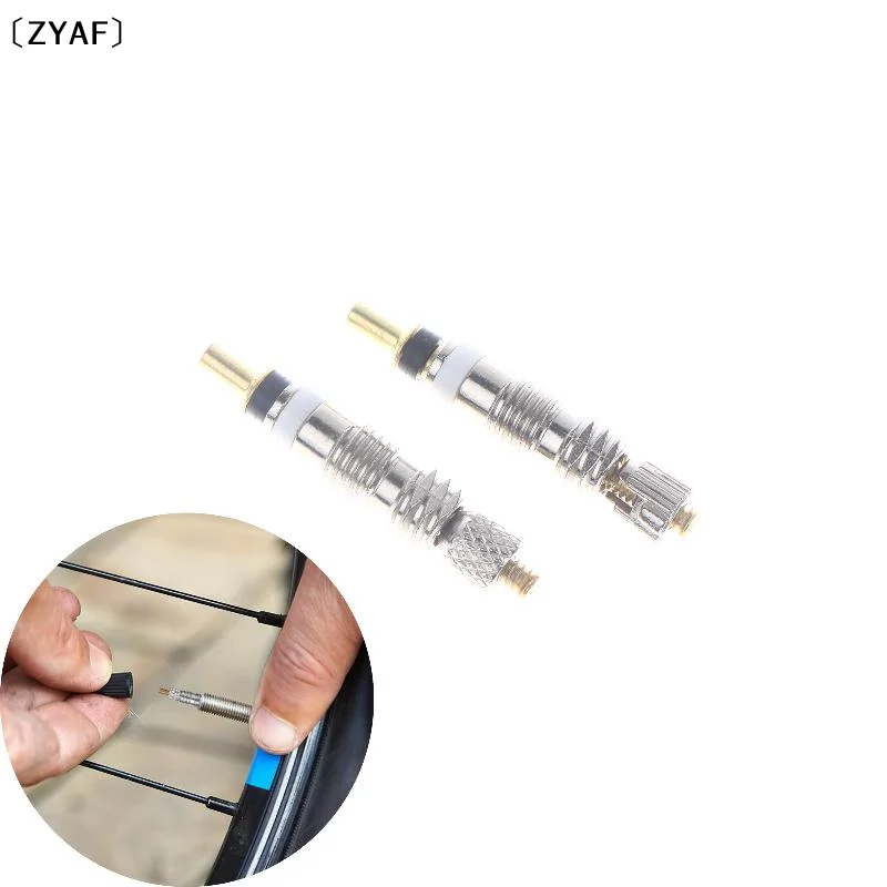2/6/10 Stück Fahrrad-Reparatur-Ersatzteile, Messing-Tubeless-Ventilkern, abnehmbarer Presta-Ventilkern für Rennräder〔ZYAF〕 Image