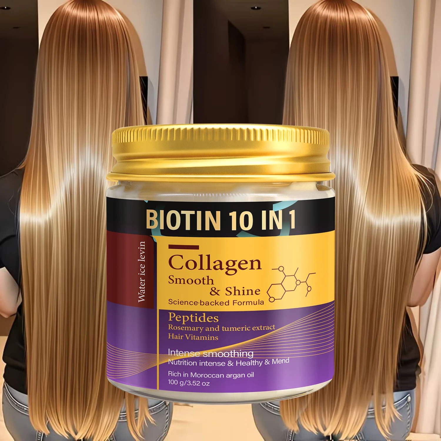 Biotin 10-in-1 Haarmaske mit Kollagen & Keratin, für Glattes, Glänzendes & Gesundes Haar Image