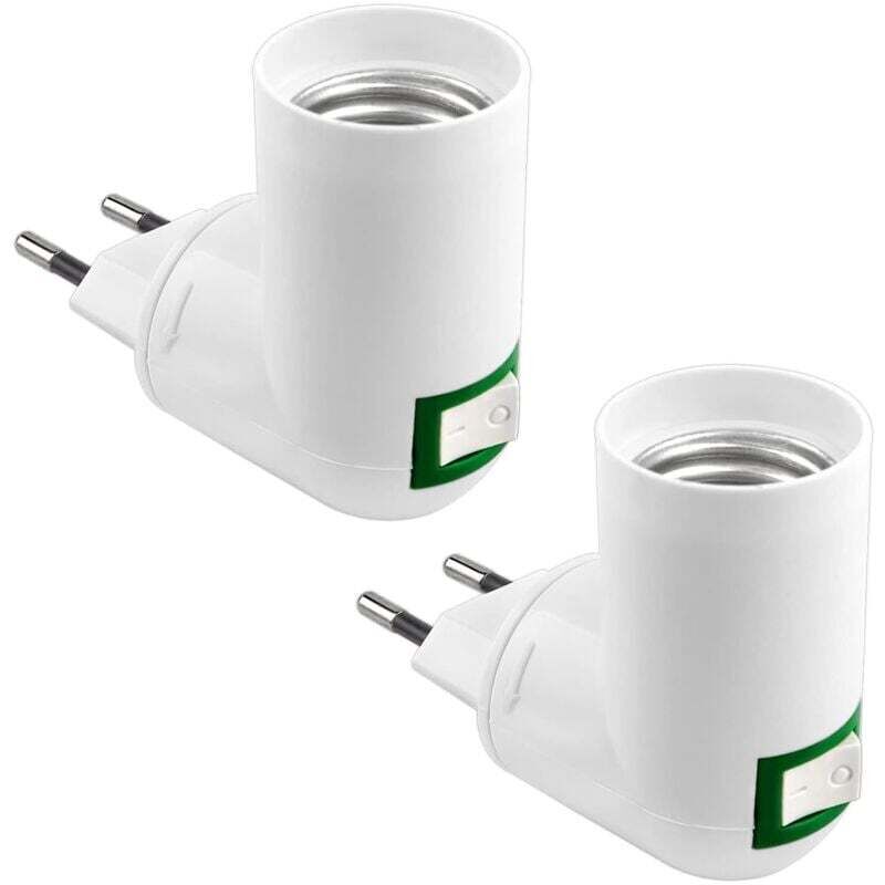 Portalampada E27 Con Interruttore Wireless Per Lampada Da Parete, Ac 230v, Portalampada A Led, Adattatore E27 Per Lampada Da Comodino, Faretto E27, Confezione Da 2 (lampadine Non Incluse) -crezuo