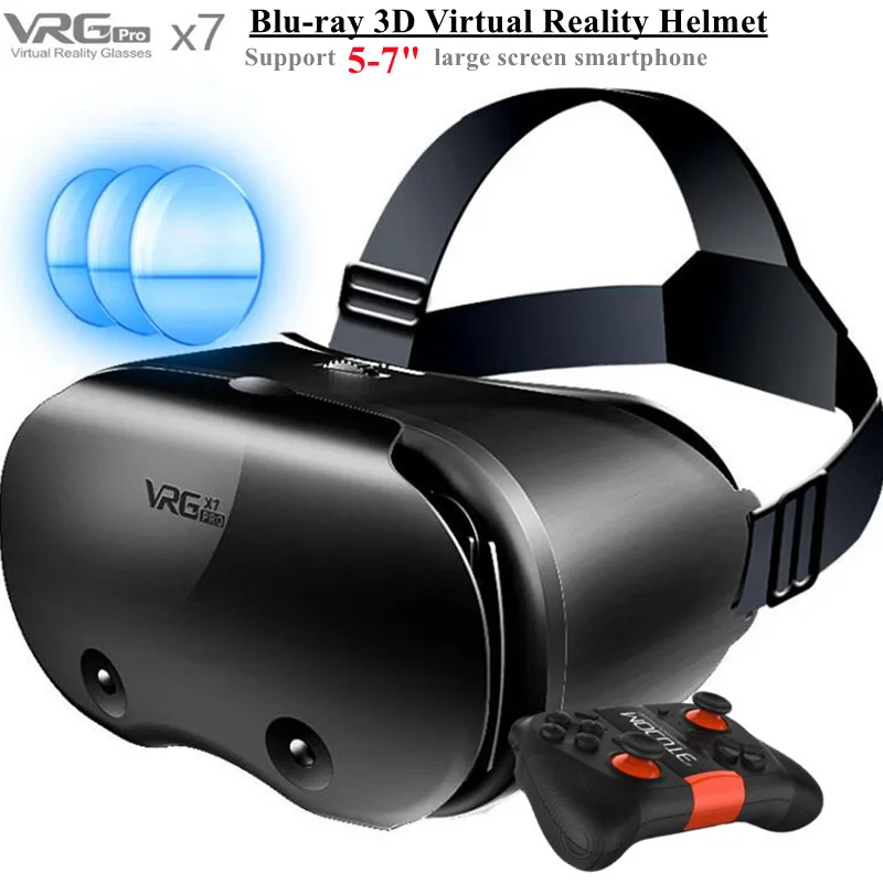 Originale VRG X7 VR Realtà Virtuale VR Occhiali Box Google Cartone VR Cuffie Casco OCCHIALI 3D per IOS Android 5-7 "Smartphone