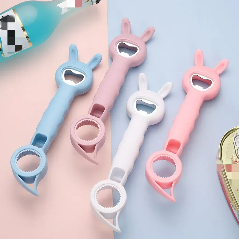 4-in-1 Bierflaschenöffner, Mehrzweck-Getränke-, Glas- und Dosenöffner, Kunststoff-Korkenzieher, Esszimmer- und Bar-Gadgets, Küchenwerkzeug