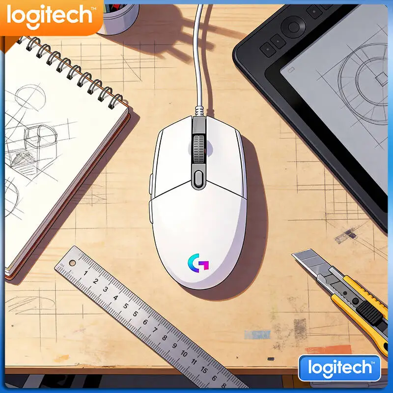 Logitech G203 Gaming-Maus 8000 DPI LIGHTSYNC RGB 16,8M Farben 6 Tasten 85g 2 Jahre Garantie Mac PC Laptops Flüssige Bedienung Image