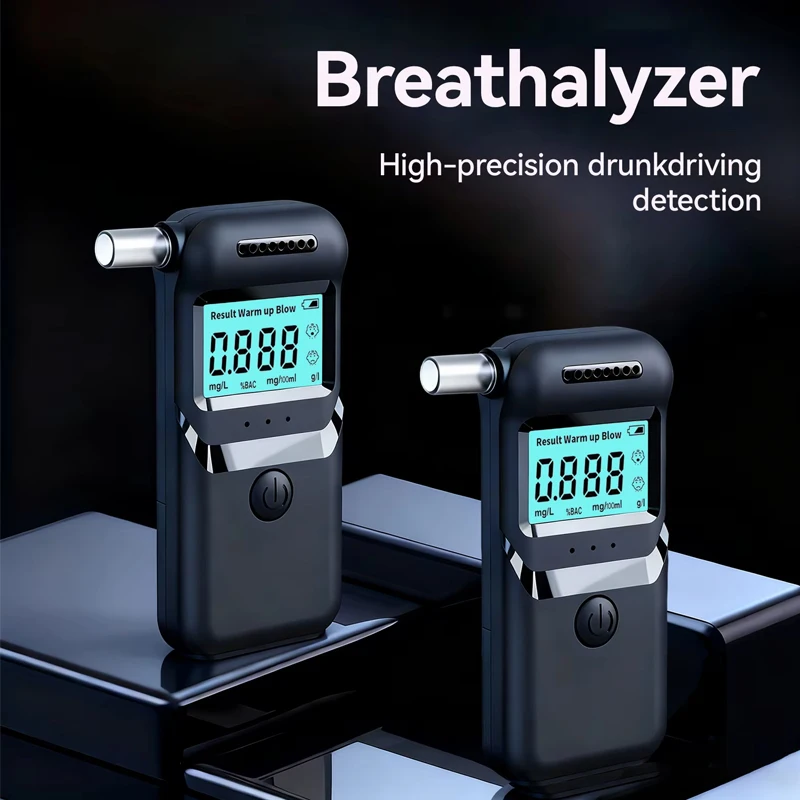 NEUER Digitaler Atemalkoholtester Professioneller Alkoholtester mit 5 Mundstücken LCD-Display für den Heimgebrauch Alkoholanalyse-Gerät Image