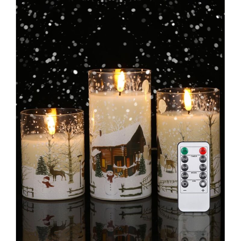 3 Candele Led Con Effetto Fiamma Tremolante, Candela Led Con Telecomando, Candela Finta Con Timer, Candela Elettrica, Decorazione Natalizia, Candela Di Natale, Candele Led Senza Fiamma Per Compleanno,