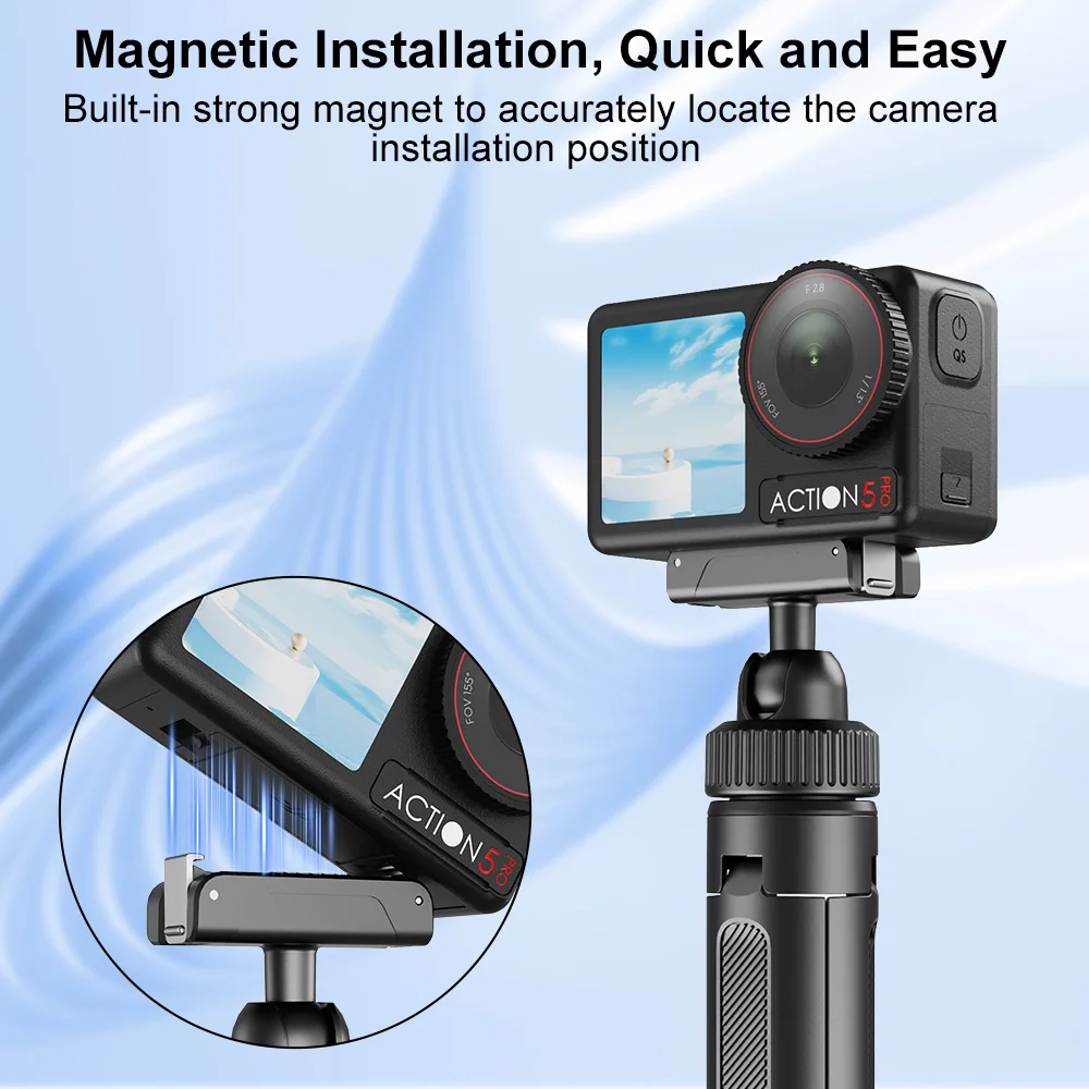Desiontal Tragbares Mini-Stativ für DJI Osmo Action 3/4/5/6 | Kompaktes Design, Schnellverschluss, Vlog-Zubehör Image