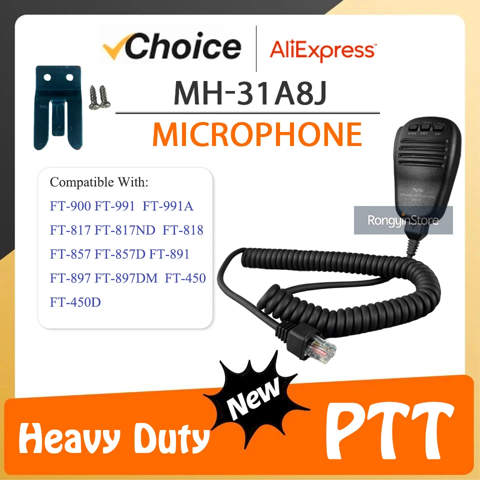 MH-31A8J Mikrofon Kompatibel mit YAESU Mic FT-817ND PTT FT-857D FT-897D FT-450D FT-900/AT FT-818 FT-891 etc. MH-31 Zubehör Image