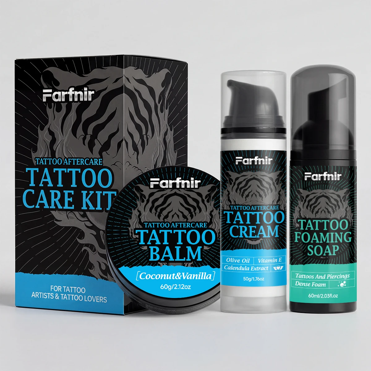 TATTOO-Pflegeset, glättet die Haut, hellt den Teint auf, spendet Feuchtigkeit und pflegt, macht die Haut zart und strahlend. Image