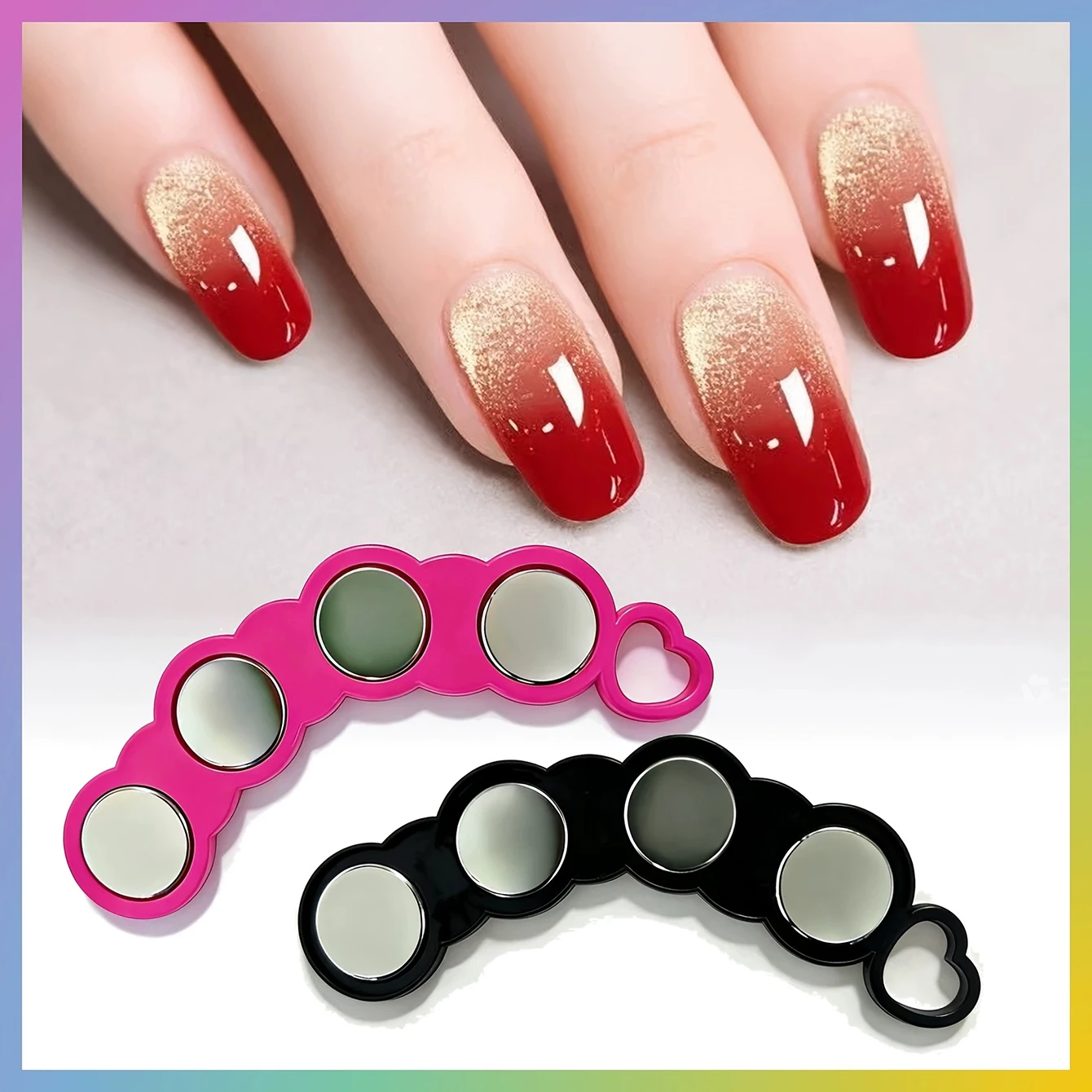 Nail Art Suction Cat Eye Magnet Artifact, multifunktional, ultrastark, für Farbverlaufseffekte, passend für UV-Gel-Lack, kreisförmiger Magnet Image
