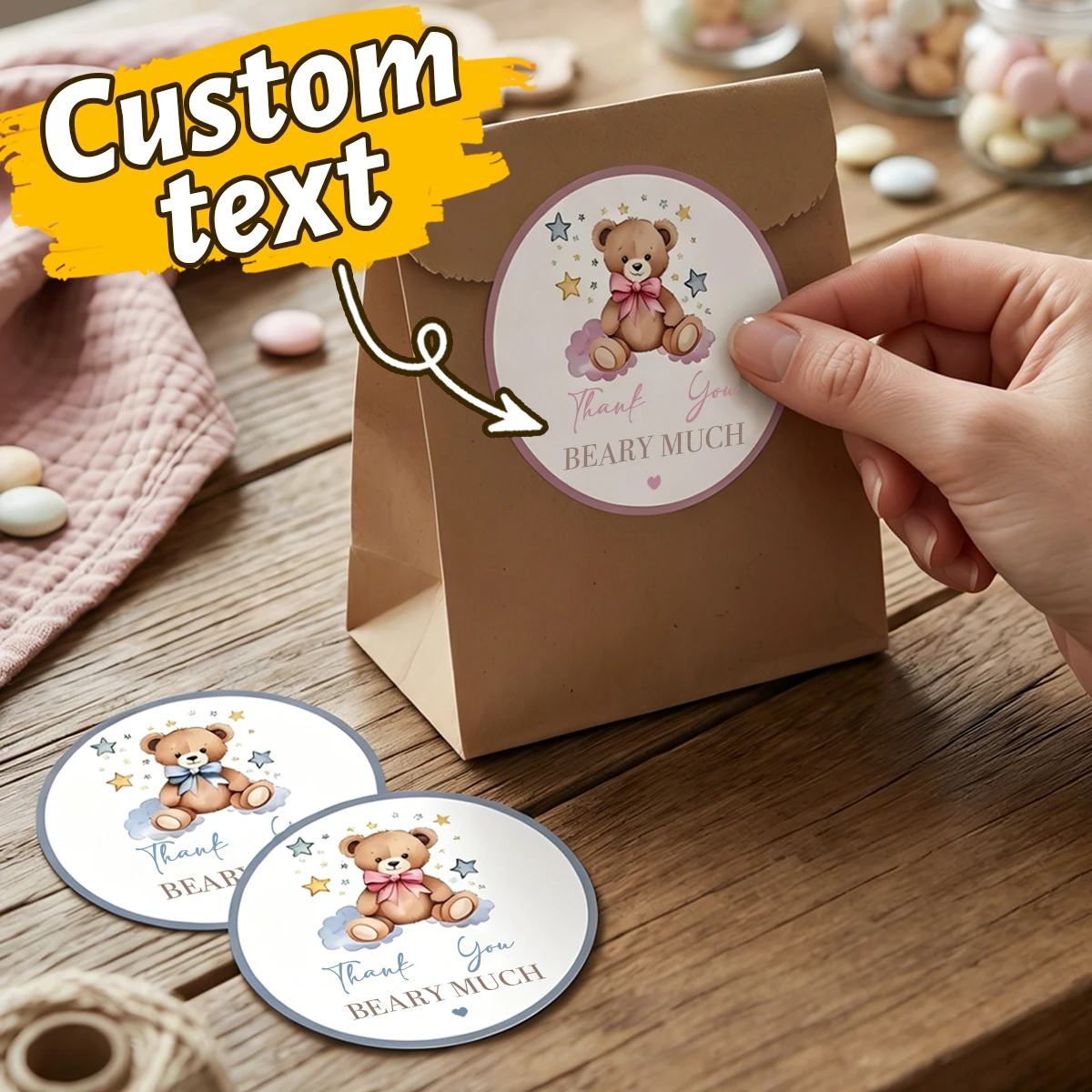Personalisierte Kreisförmige Aufkleber Flaschenetiketten Geschenketiketten, Geschenk für Freunde, Brautjungferngeschenk, Brautparty-Geschenk, Geburtstagsgeschenk Image