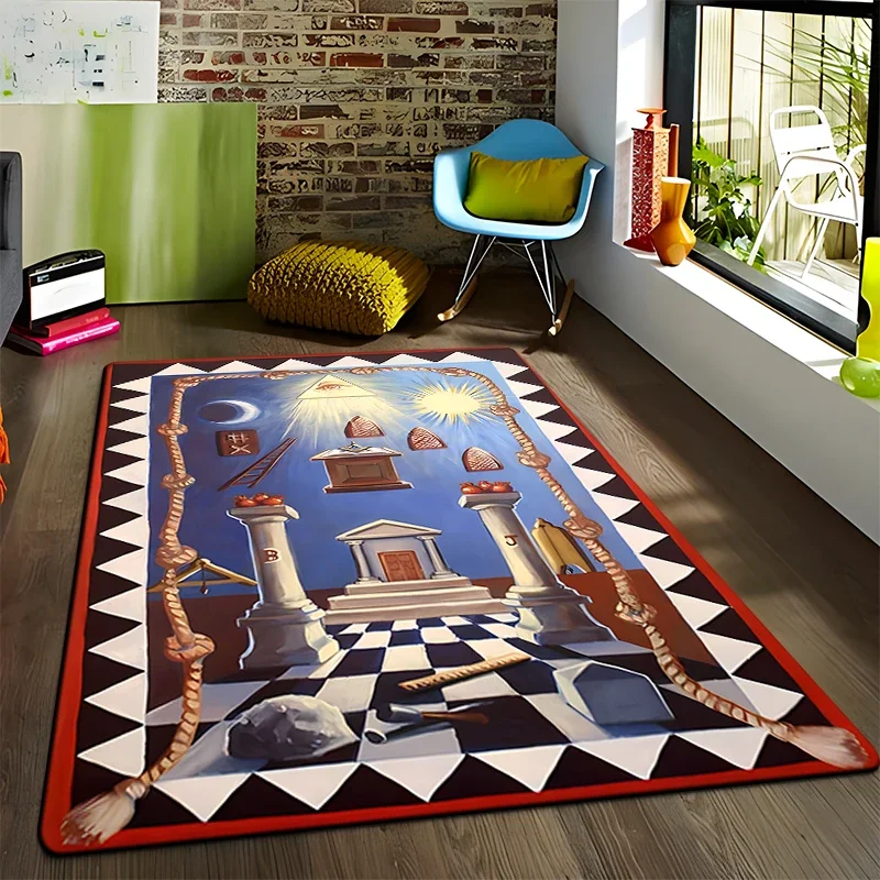 Masonic Illuminati Printed Pattern Carpet Kitchen Floor Mat Living Room Carpets Teen Bedroom Rug Decor Carpet Mat for Children
