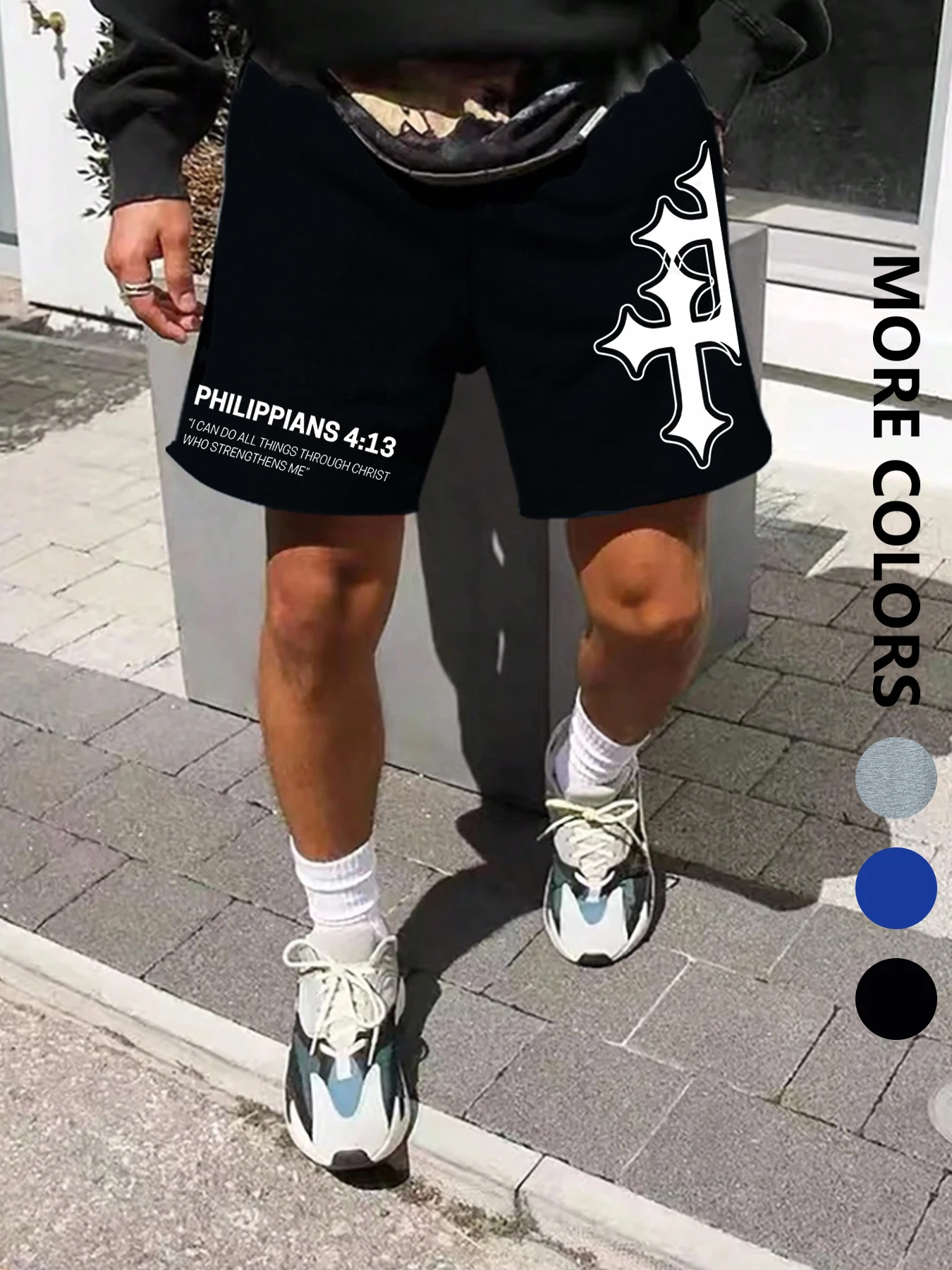 Herren Sommer High-Street Style Bedruckte Strickshorts: Lässige, Sportliche und Streetwear-Shorts Image