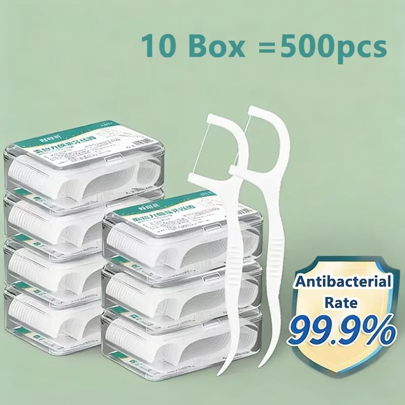 1/2/5/10 Box Tragbare Einweg-Zahnseide Plastik-Zahnstocher Hochfeste Zahnseide-Sticks Zahnseide-Box ﻿ Mundpflege Image