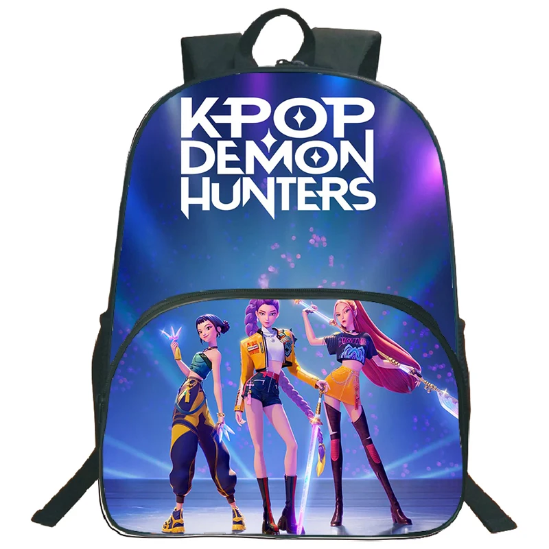 Sac à dos imprimé KPop Demon Hunters Anime pour garçons et filles, sac à dos de grande capacité pour ordinateur portable, sac d'école décontracté pour étudiants, sac d'école en plein air