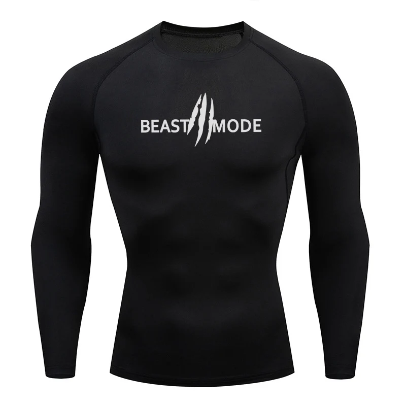 Herren-Lauf-T-Shirt mit langen Ärmeln, Kompressions- und feuchtigkeitsableitendes Sport-T-Shirt, Fitness, Joggen, hochelastischer Trainingsanzug, sportliches Oberteil Image