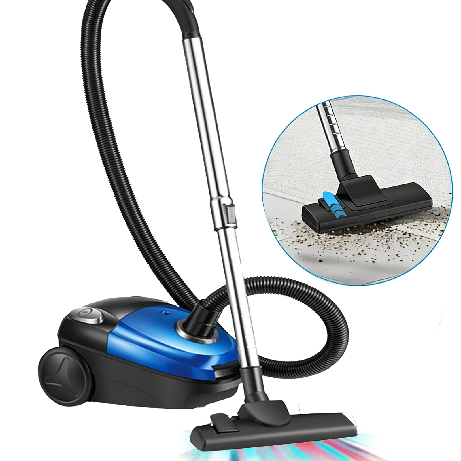 2000W Haushalts-Staubsauger mit Zylinderform, Hohe Leistung, Multi-Zyklonische Filtration, Kabelgebundener Staubsauger für Hartböden, Teppiche und Tierhaare Image