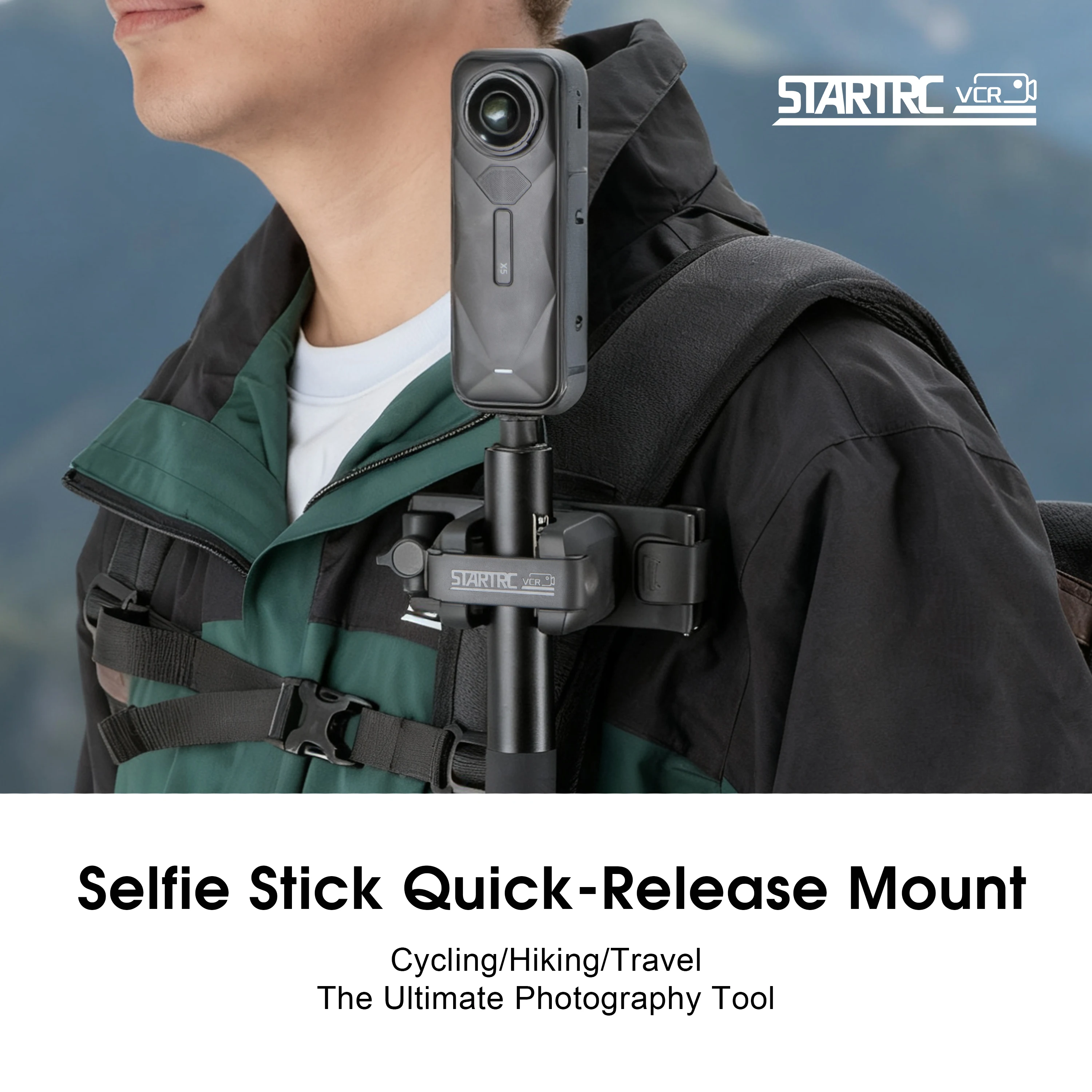 Selfie-Stick-Halterung Rucksackgurt-Clip-Halterung für Insta 360 X5 X4 Air Go Ultra ACE Pro 2 für DJI Osmo Nano Action 6 Zubehör Image