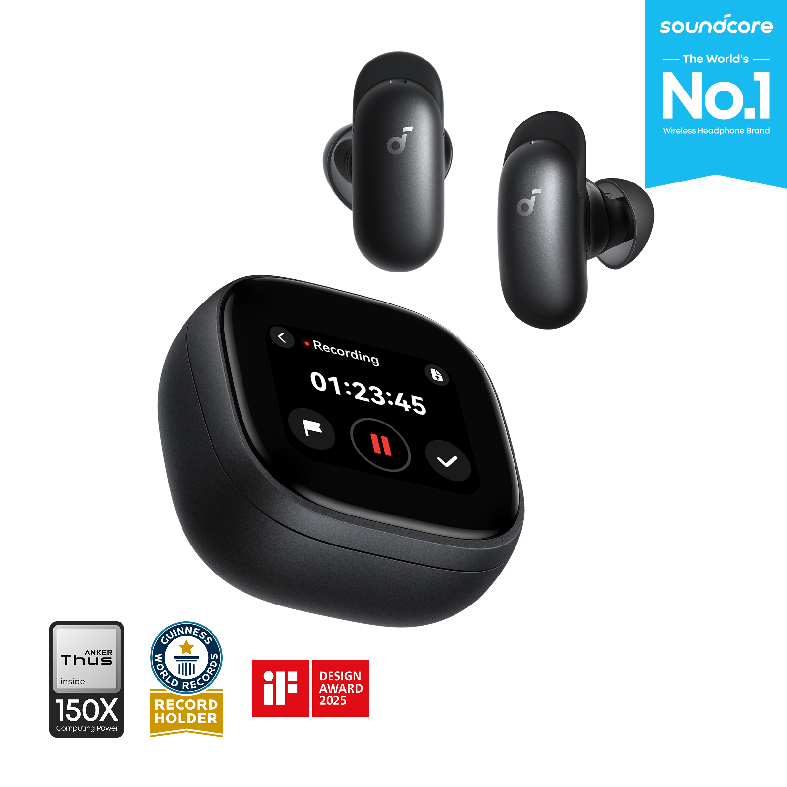 soundcore Liberty 5 Pro Max | AI Recording Earbuds with Smart Case