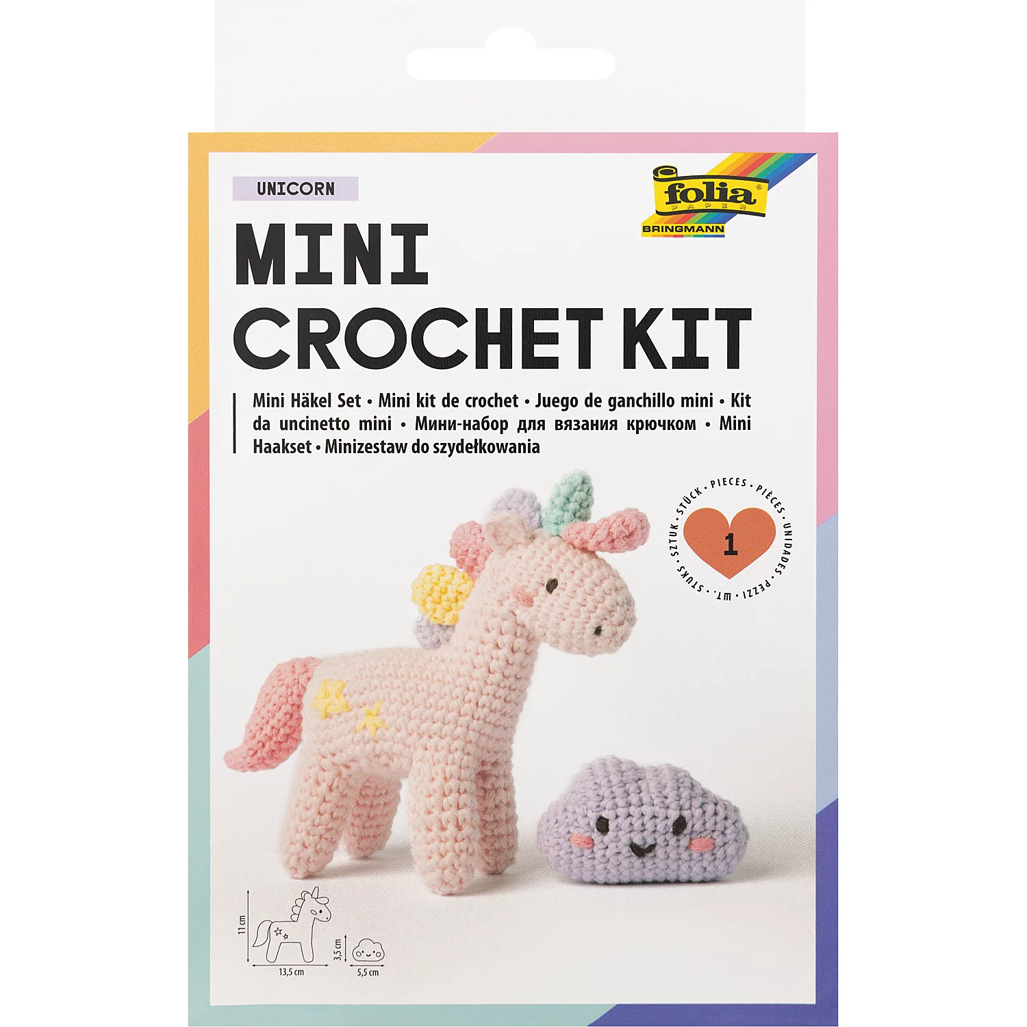 folia Mini-Häkel-Set Einhorn mit Wolke