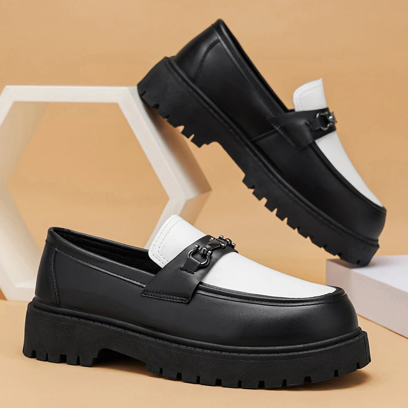 Britischer Stil Herren-Lederschuhe, klassisches Design, Freizeitschuhe für Herren, bequeme Plateau-Slipper, Herrenschuhe in großer Größe 46