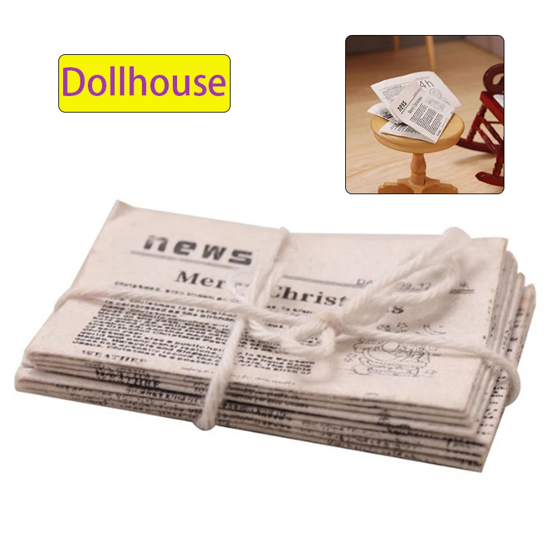 1 ensemble 1/12 maison de poupée Miniature rétro journal ensemble Simulation livres Magazines modèle jouets meubles de maison maison de poupée accessoires
