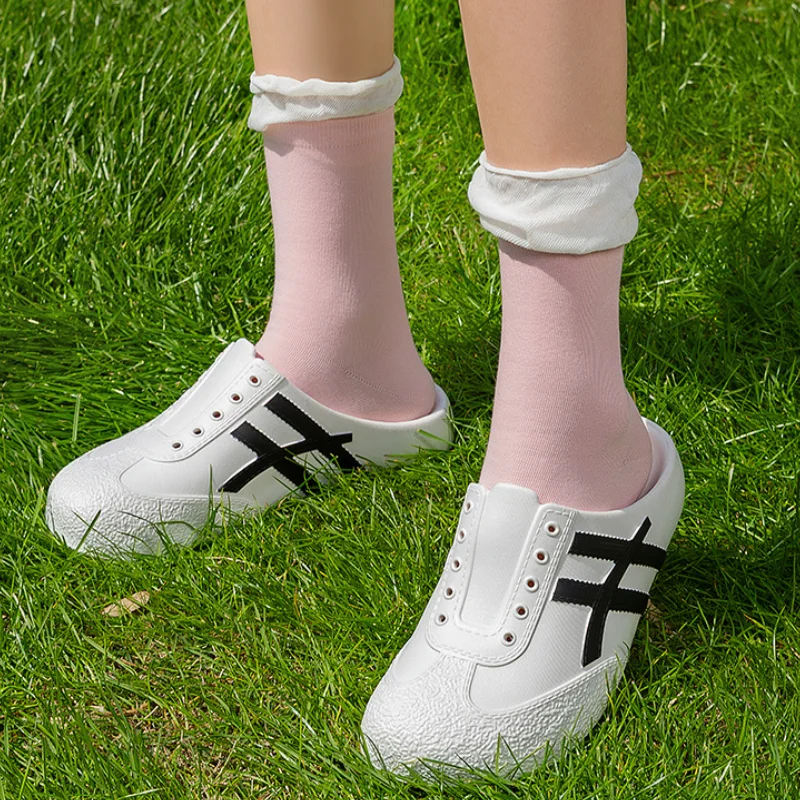 Frühling Weiche Sohlen EVA Geschlossene Zehenpartie Mules Schuhe Paar-Slipper Rutschfeste Atmungsaktive Clogs Birken Sommer Pantoffeln Damen Outdoor Sportschuhe