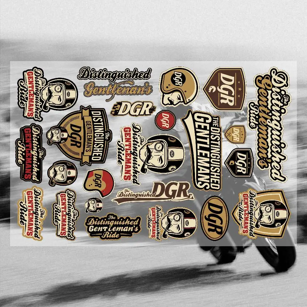 The Distinguished Gentlemans Ride DGR Aufkleber-Set Hochwertige Gedruckte und Geschnittene Aufkleber Motorrad-Aufkleber Image