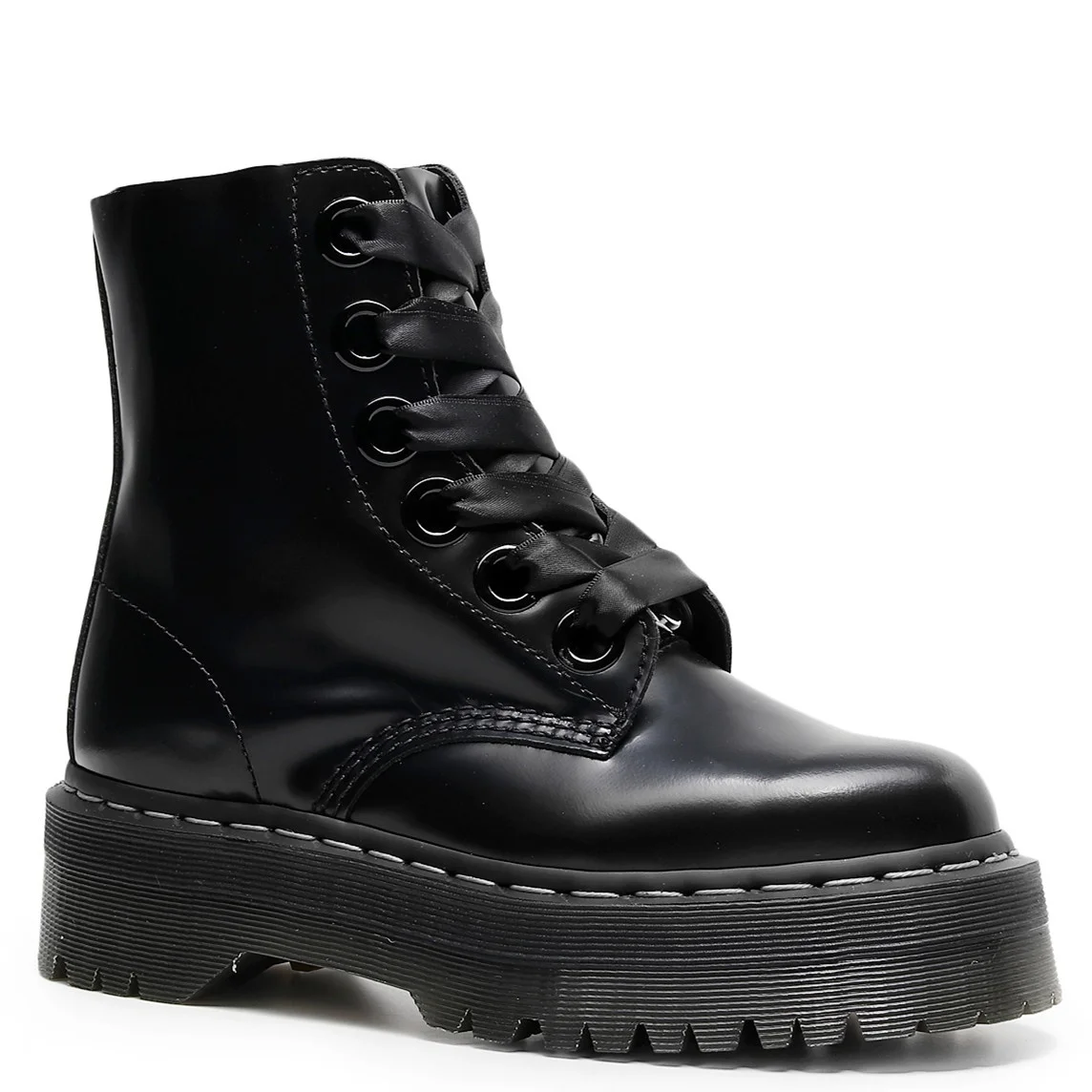 Große Größe 35-45 Hochwertige Damenstiefel aus echtem Leder mit Plateau, schwarze Stiefeletten, Punk-Schuhe, Motorradstiefel mit dickem Boden