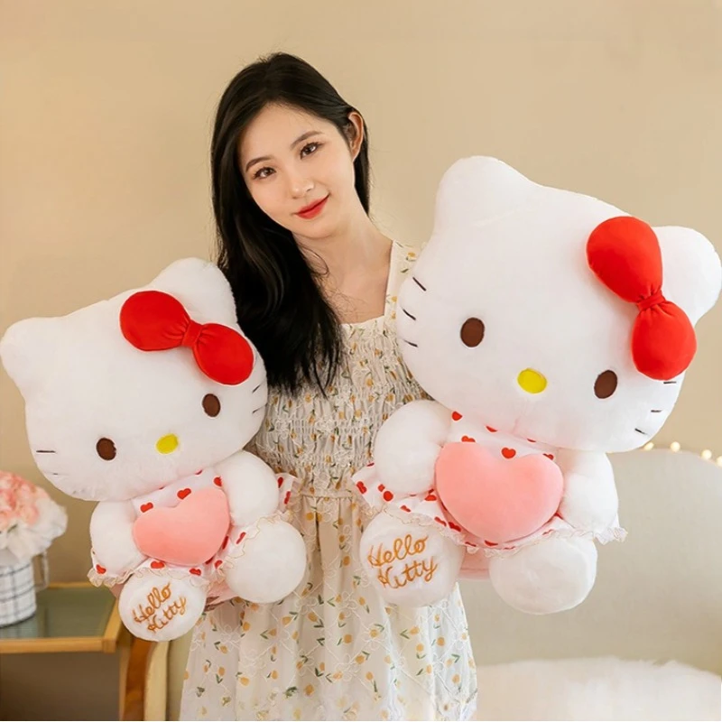 40/50-7560CM Sanrio Plüschtiere Große Größe Schleife Hello Kitty Plüschkissen Cartoon Anime Plüsch Kawaii Ornament Stoffpuppe Spielzeug Geschenke
