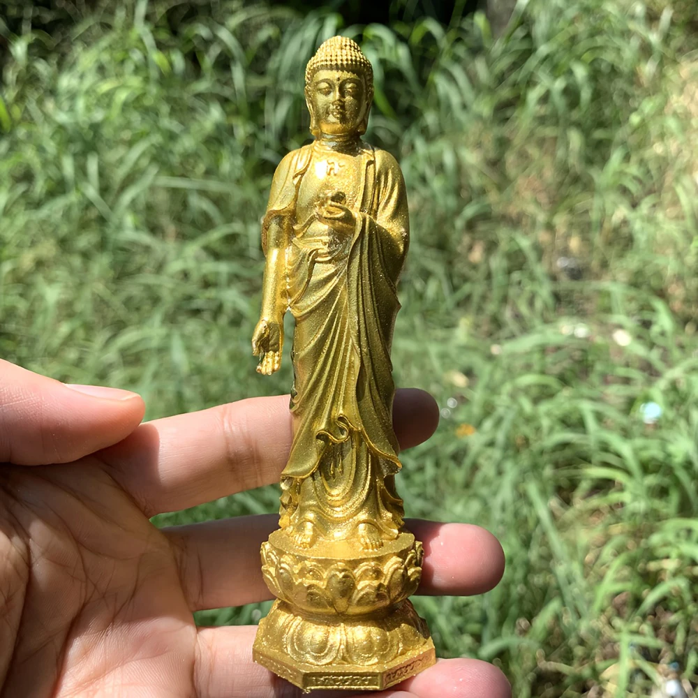 5 Zoll große Buddha-Statue aus Kunstharz, Shakyamuni-Buddha, traditioneller chinesischer Stil, geeignet für Feiertagsdekorationen, Bürodekorationen, Halloween-Dekorationen, Tischdekorationen,