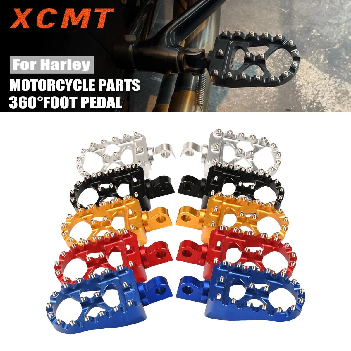 Motorrad-Fußrasten für Harley Sportster 883 1200 Dyna Fat Bob FXDF Softail Slim FLS Deluxe FLSTN CNC Aluminium-Pegs/Pedale Image