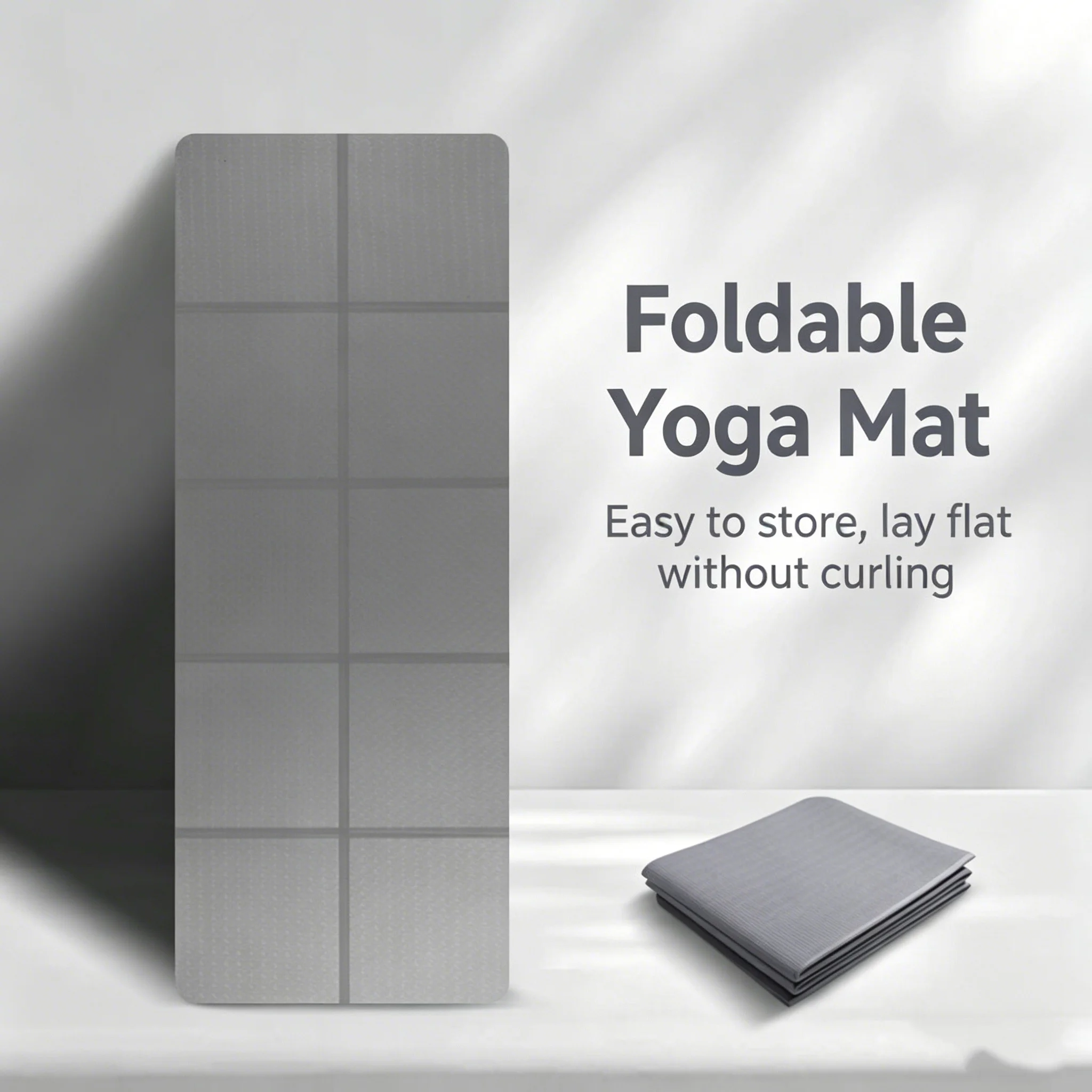 6/8mm TPE Foldable Yoga Mat Exercise Fitness Equipment - Travel Friendly Pilates Home Floor Workout Gymnastics Mat