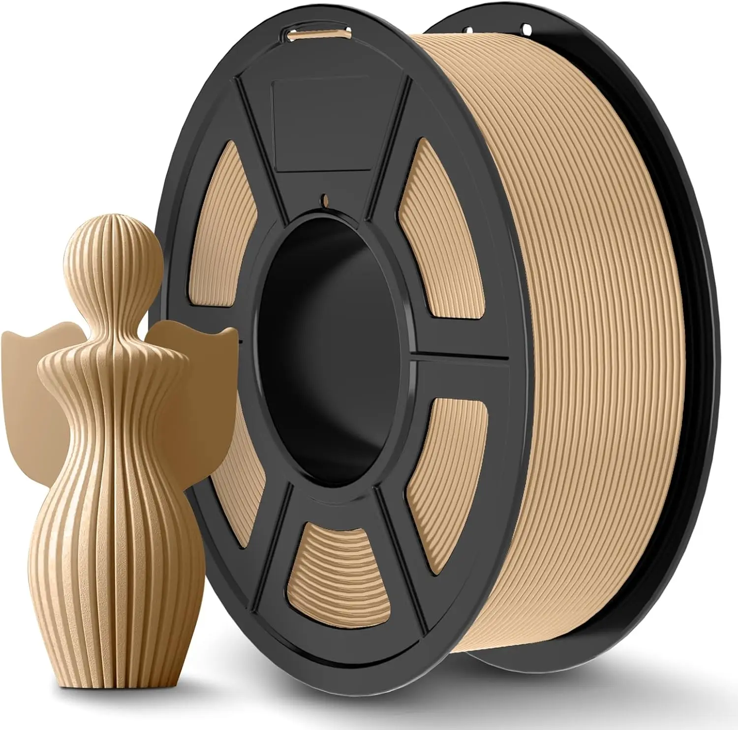 PLA 3D-Drucker-Filament 1,75mm, Sorgfältig Gewickeltes 3D-Druck-Filament 1,75mm Maßgenauigkeit +/- 0,02 mm, Holzfarbe, 250g Image
