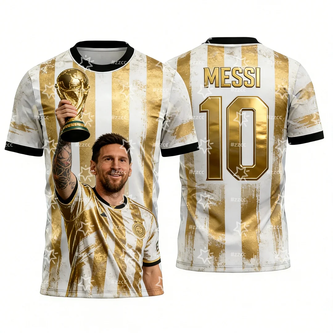 2026 MESSI Nr. 10 Fußballtrikots Argentinien Fußball-Fan-Geschenke Sommer-Sportbekleidung Herren-T-Shirt Kinderbekleidung T-Shirt Y2k Damen Image