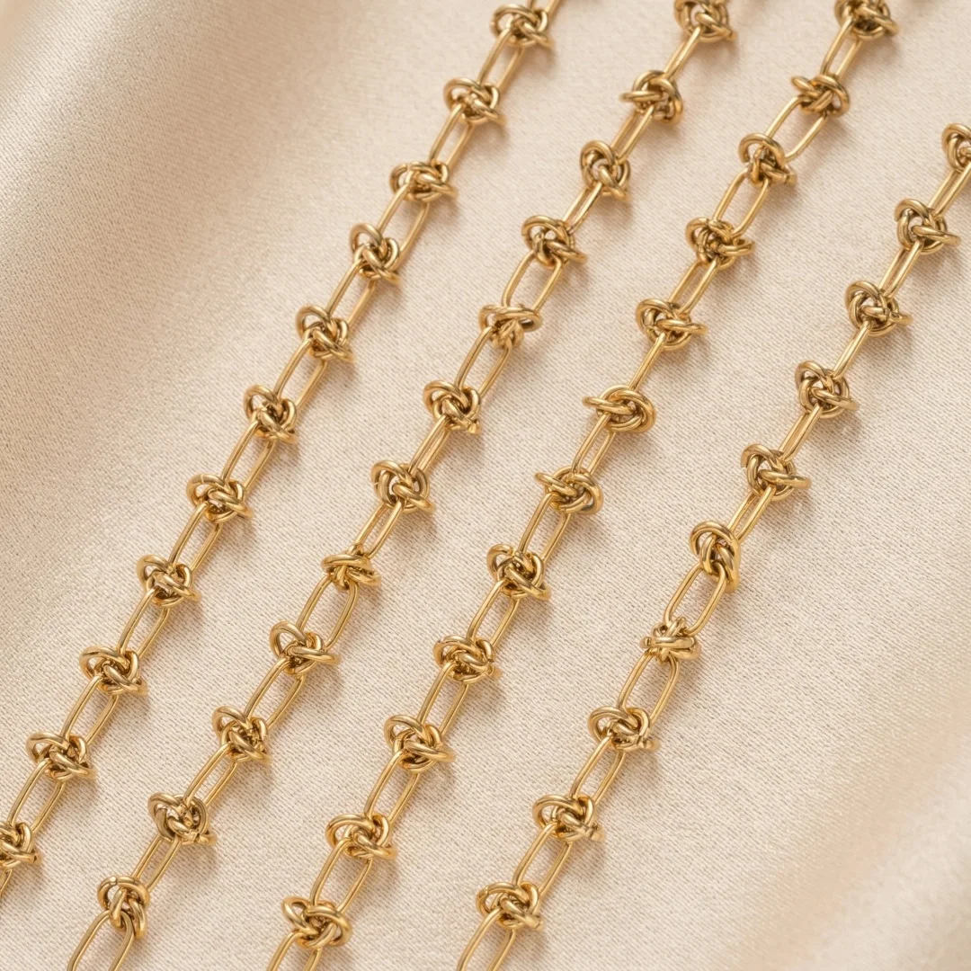 1 Meter Edelstahl Gold Chunky Knot Große Schmuckketten für DIY Hip-Hop Herren Halsketten Armbänder Zubehör Herstellung