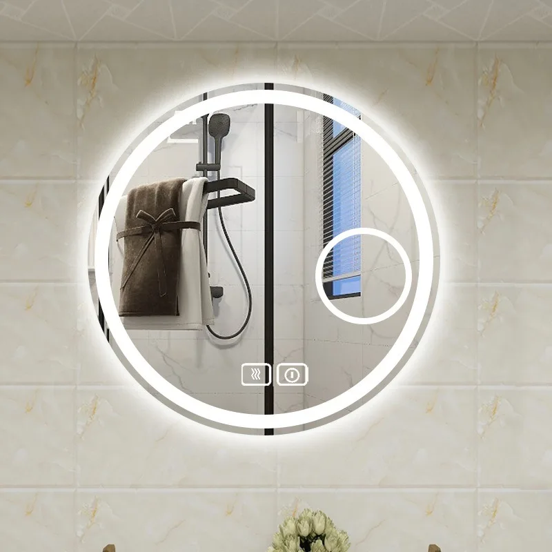 Wandspiegel Intelligenter Spiegel Smarter Badezimmerspiegel Dreifarbiges Licht LED-Touchscreen Beschlagfrei Hochauflösender Schminkspiegel