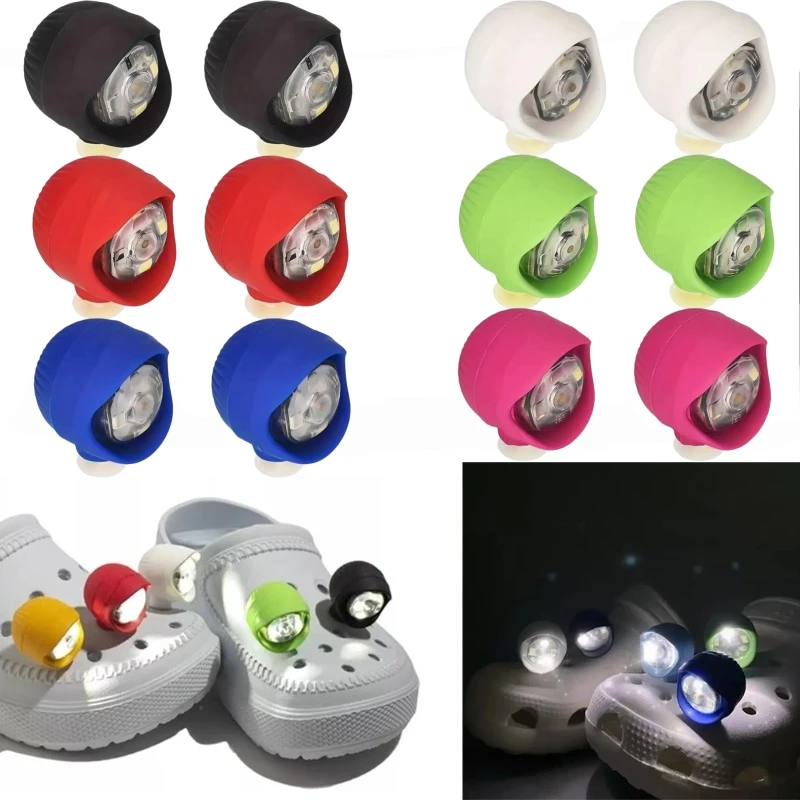 2/4/8 Stück wasserdichte Schuhlichter für Clogs, Schuh-Charms, Zubehör für Crocs-Schuhe, 3 Lichtmodi, Scheinwerfer für Camping, Laufen