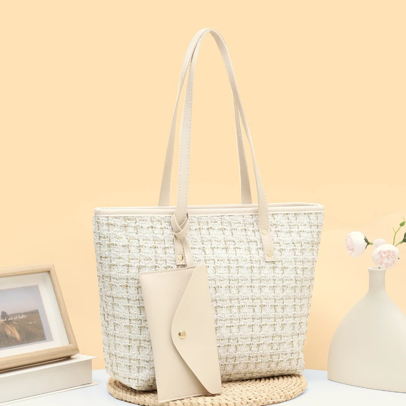 Sac pour femmes de tempérament de couleur unie Simple, sac fourre-tout à bandoulière polyvalent à la mode, sac à bandoulière léger et à la mode pour femmes