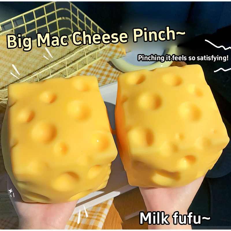 Simulierter Käse-Schnuller mit langsamem Rückprall für Büro-Entspannung, Deko-Objekt zum Entspannen, Entstressen und Kneten Image