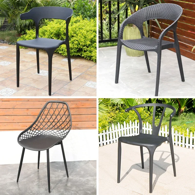 Courtyard Garden Outdoor Restaurant Nordic Leisure Outdoor Sunscreen Single Chair Plastic Waterproof
