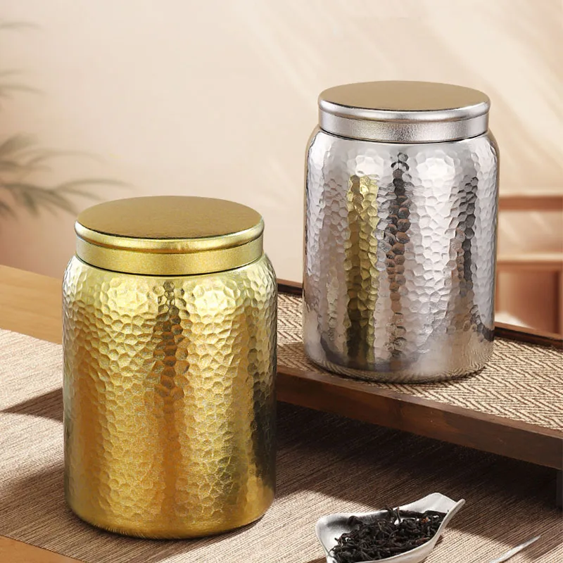 1,8 l große Teebox/Dose aus reinem Titan mit Magnetdeckel, einlagige Snack-Aufbewahrungsbox, versiegelter Behälter mit Hammermuster