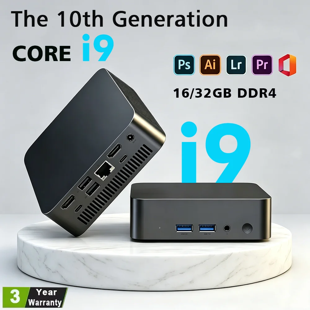 NEUER Intel I9-10980HK/N150 Tragbarer Mini-PC Computer Windows 11 32GB DDR4 1/2TB SSD Gaming-Computer WiFi 6 Büro-Mini-Desktop