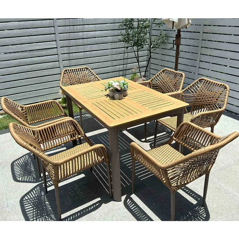 Outdoor Garden Furniture Set Patio Table Chairs for Restaurant Hotel Courtyard Park-Panel Bistro Bistro TABLES Outdoor Patio