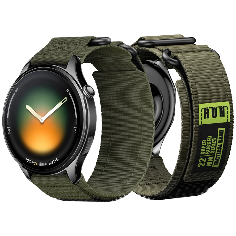 22mm Klettverschluss-Nylon-Uhrenarmband für Xiaomi Watch 5 / S4 Sport / S3 / S2 / S1 Pro Sport Ersatz-Armband Image